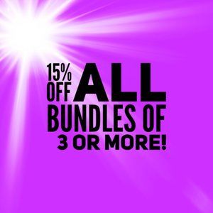 15% Discount on all Bundles of 3 or more